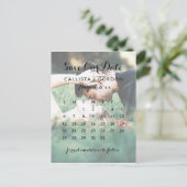 Roos Gold Heart Photo Calendar Save the Date Aankondigingskaart (Staand voorkant)