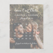 Roos Gold Heart Photo Calendar Save the Date Aankondigingskaart (Voorkant)