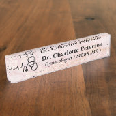 Roos Gold Heartbeat Doctor Naambordje (Zijkant)