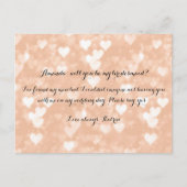 Roos Gold Hearts Blush word Mijn Bridesmaid Uitnodiging Briefkaart (Voorkant)