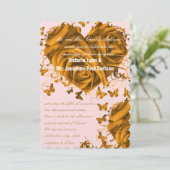 Roos Gold Hearts en Roos Weddenschap Kaart (Staand voorkant)