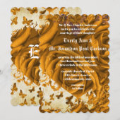 Roos Gold Hearts en Roos Weddenschap Kaart (Voorkant / Achterkant)