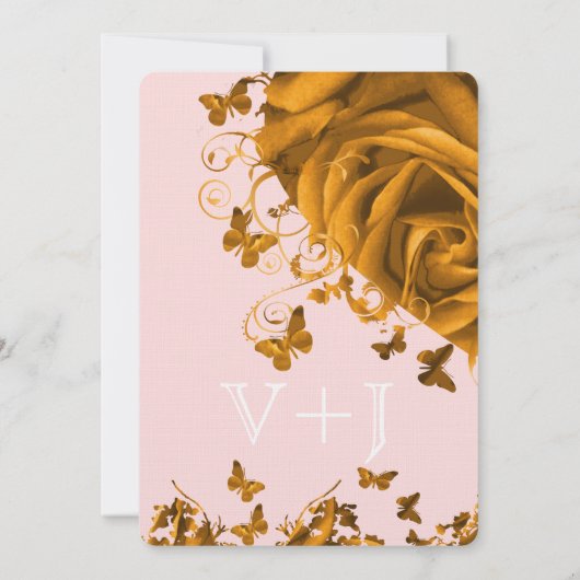 Roos Gold Hearts en Roos Weddenschap Kaart (Achterkant)