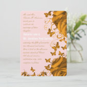 Roos Gold Hearts en Roos Weddenschap Kaart (Staand voorkant)