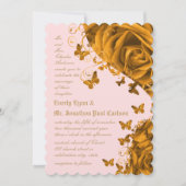 Roos Gold Hearts en Roos Weddenschap Kaart (Voorkant)