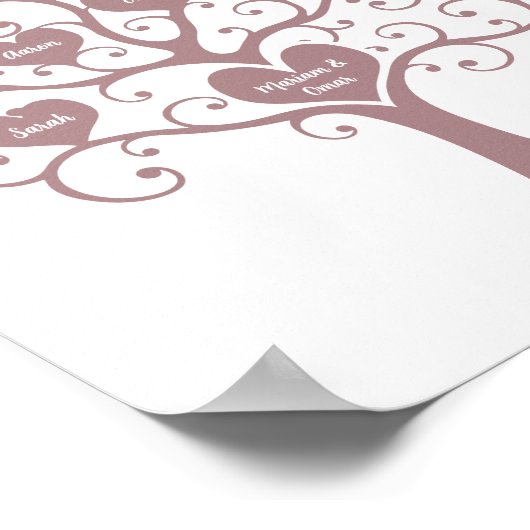 Roos Gold Hearts Family Tree Poster (Hoek)