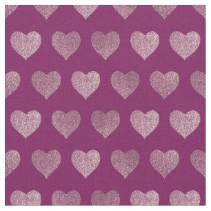 Roos Gold Hearts Glitter Patroon Stof