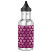 Roos Gold Hearts Glitter Patroon Waterfles (Rechts)