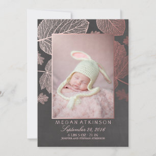 Roos Gold Herfst Newborn Foto geboorteaankondiging Aankondiging