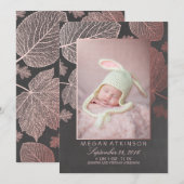 Roos Gold Herfst Newborn Foto geboorteaankondiging Aankondiging (Voorkant / Achterkant)