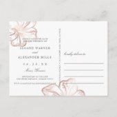 Roos Gold Hibiscus Flower Wedding Save the Date Aankondigingskaart (Achterkant)