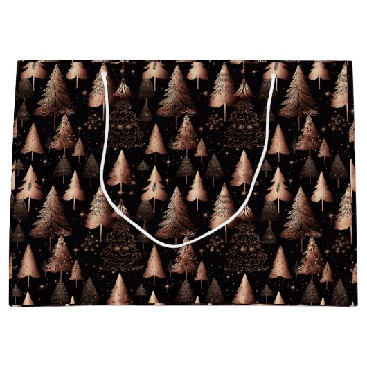 Roos Gold Holiday Metallic Trees Groot Cadeauzakje (Voorkant)