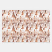 Roos Gold Holiday Metallic Trees Inpakpapier Vel (Voorkant 2)