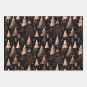 Roos Gold Holiday Metallic Trees Inpakpapier Vel (Voorkant 3)