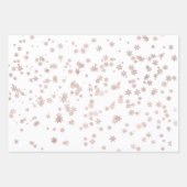 Roos Gold Holiday Snowflakes - Kerstmis Inpakpapier Vel (Voorkant)