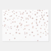 Roos Gold Holiday Snowflakes Kerstmis Inpakpapier Vel (Voorkant)