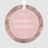 Roos Gold Holographic Glitter Circle Foto Ornament (achterkant)