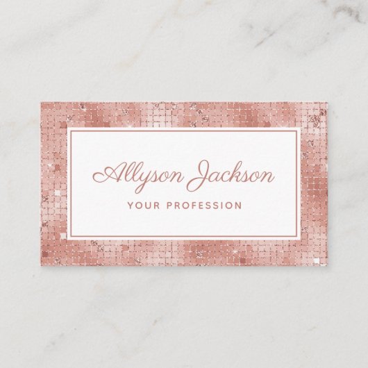 Roos Gold Holographic Script Visitekaartje (Voorkant)