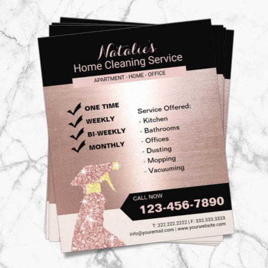 Roos Gold Home Cleaning House Keeping Service Flyer