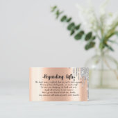 Roos Gold Honeymoon Fund vrijgezellenfeest bruilof Informatiekaartje (Staand voorkant)