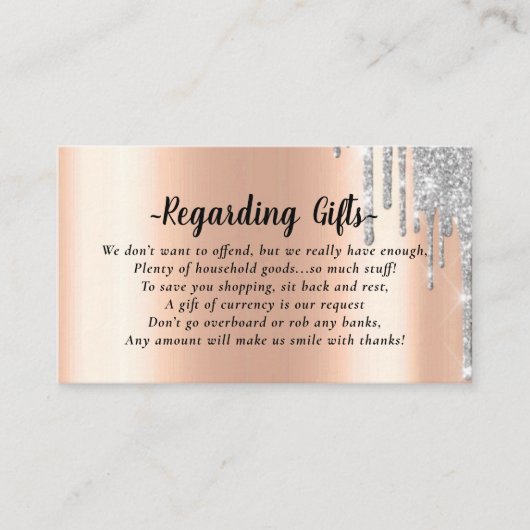 Roos Gold Honeymoon Fund vrijgezellenfeest bruilof Informatiekaartje (Voorkant)