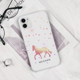 Roos Gold Horse Stars Gepersonaliseerd monogram Case-Mate iPhone Case