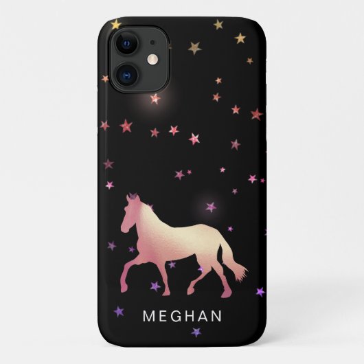 Roos Gold Horse Stars Monogram Telefoon Case (Achterkant)