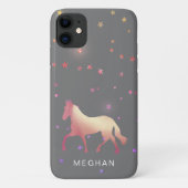Roos Gold Horse Stars Monogram Telefoon Case (Achterkant)