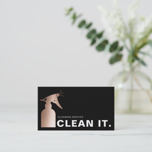 Roos Gold House Cleaner schoonmaakservice Visitekaartje (Staand voorkant)