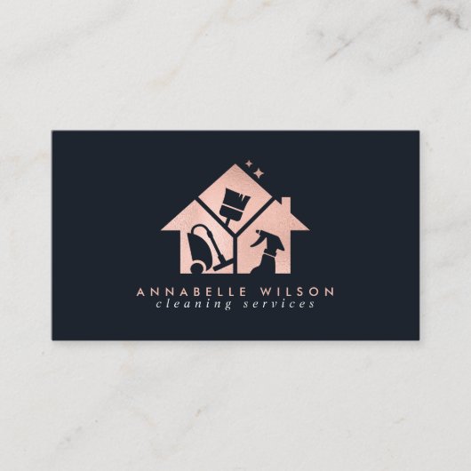 Roos Gold House Cleaning Services Visitekaartje (Voorkant)