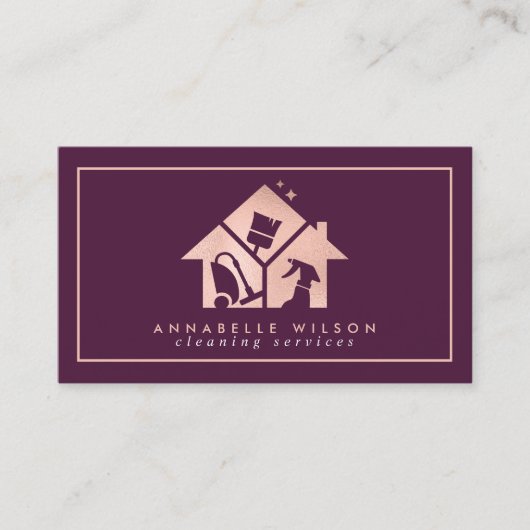 Roos Gold House Cleaning Services Visitekaartje (Voorkant)