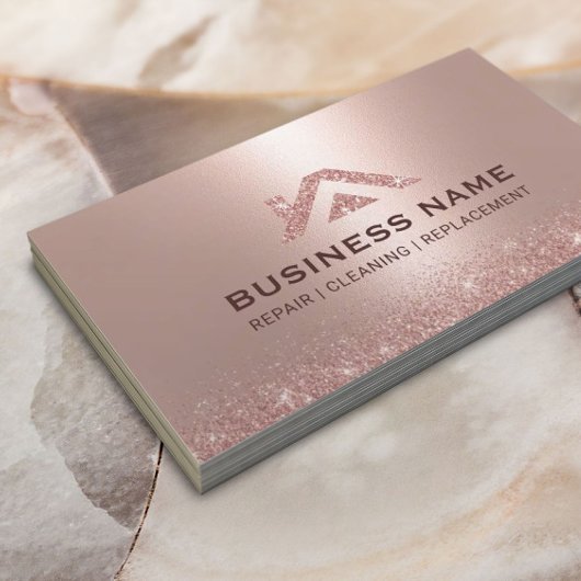 Roos Gold House Logo onroerend goed Moderne schoon Visitekaartje