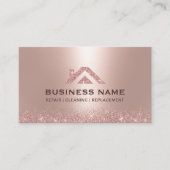 Roos Gold House Logo onroerend goed Moderne schoon Visitekaartje (Voorkant)