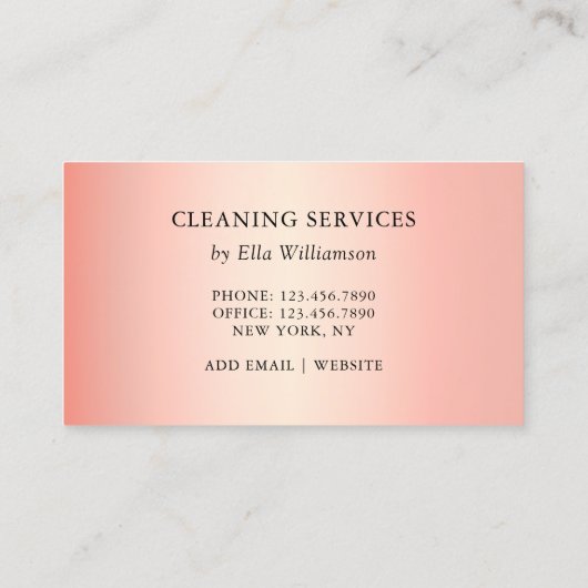 Roos Gold Housekeeping Cleaning Service Visitekaartje (Achterkant)