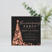 Roos Gold Housewarming Party Kerstfeest Feestdagen Kaart (Staand voorkant)