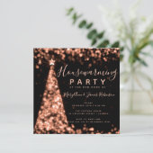 Roos Gold Housewarming Party kerstFeestdagen Kaart (Staand voorkant)