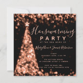 Roos Gold Housewarming Party kerstFeestdagen Kaart (Voorkant)