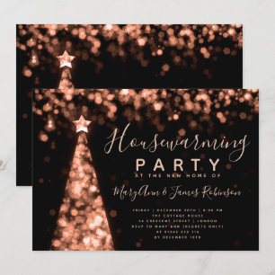 Roos Gold Housewarming Party kerstFeestdagen Kaart