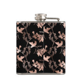 Roos Gold Hummingbird Patroon Heupfles (Achterkant)