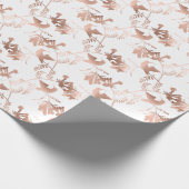 Roos Gold Hummingbird Pattern Weddenschap Cadeaupapier (Hoek)