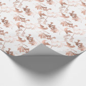 Roos Gold Hummingbird Pattern Weddenschap Cadeaupapier (Hoek)