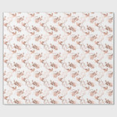 Roos Gold Hummingbird Pattern Weddenschap Cadeaupapier (Vlak)