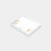 Roos Gold Hummingbird Pink Flower Personated Post-it® Notes (Schuin)