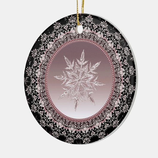 Roos Gold Ice Crystal Snowflake Ornament (Links)