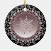 Roos Gold Ice Crystal Snowflake Ornament (Achterkant)