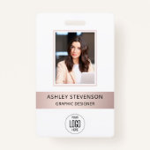 Roos Gold ID Kaart Metallic Employee Photo Badge (Voorkant)