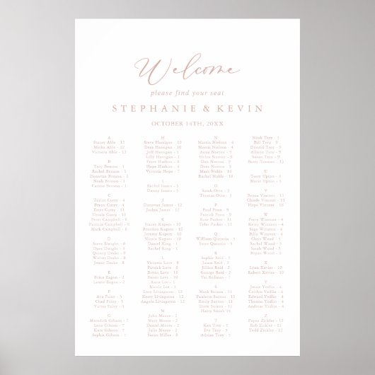 Roos Gold Idyllic alfabetische zetgrafiek Poster (Voorkant)