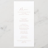 Roos Gold Idyllic stijlvolle kalligrafie Menu (Voorkant)
