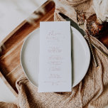 Roos Gold Idyllic stijlvolle kalligrafie Menu<br><div class="desc">Dit roos gouden,  stijlvolle kalligrafietenmenu is perfect voor een rustige bruiloft. Het eenvoudige en elegante ontwerp kenmerkt klassieke en fancy manuscripttypografie in roos goud. Dit menu kan worden gebruikt voor een trouwreceptie,  een repetitief diner,  een vrijgezellenfeest of een evenement.</div>