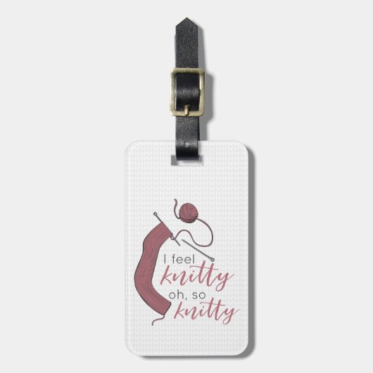 Roos Gold ik voel me knitty, zo knap. Bagagelabel (Voorkant verticaal)
